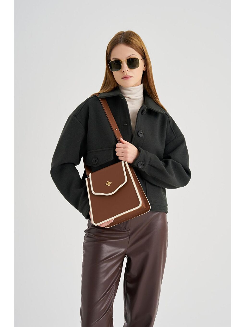 Kahverengi Kadın El ve Omuz Çantası-2
