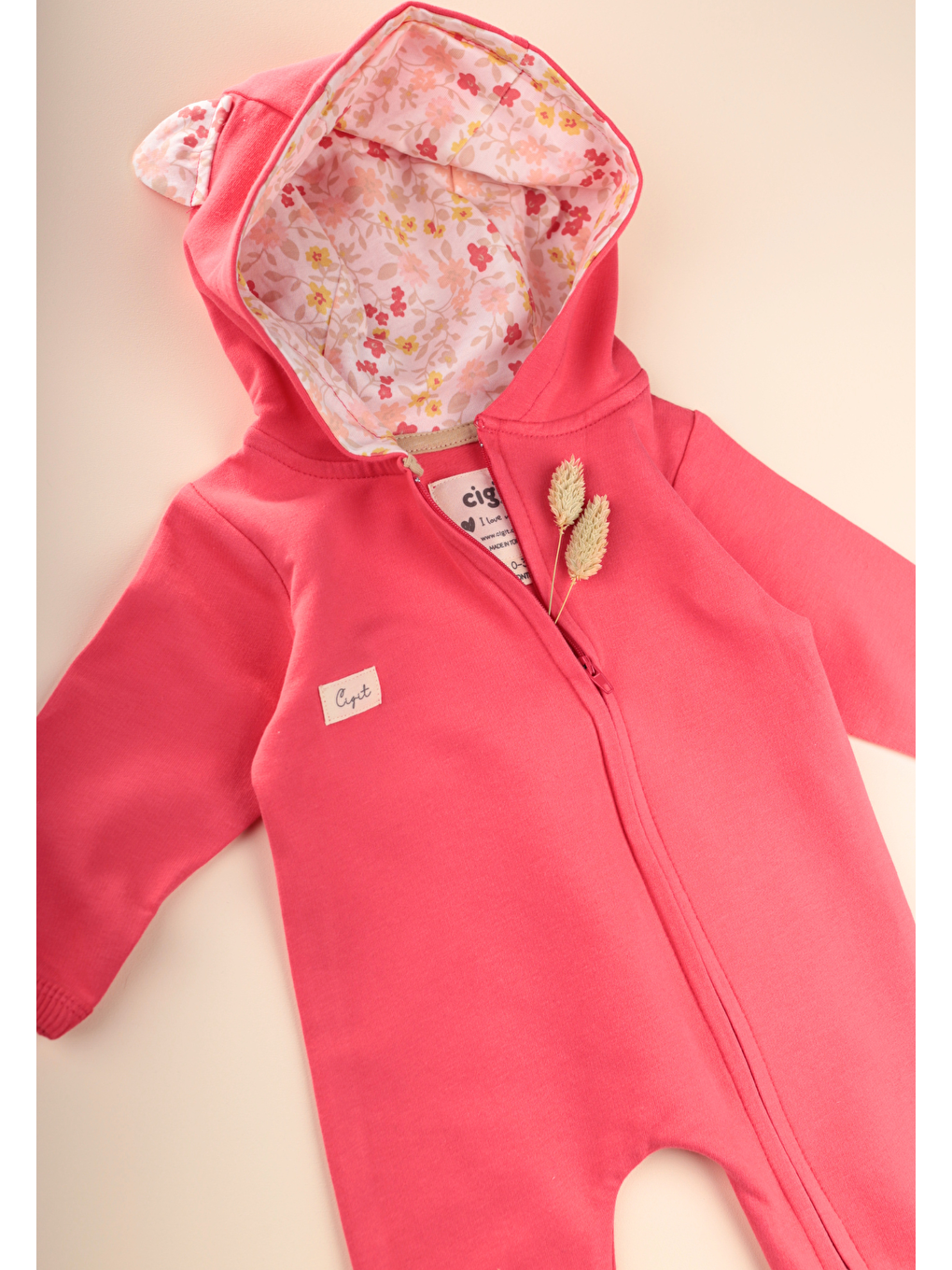 Fermuarlı Tulum 0-3 Yaş Mercan