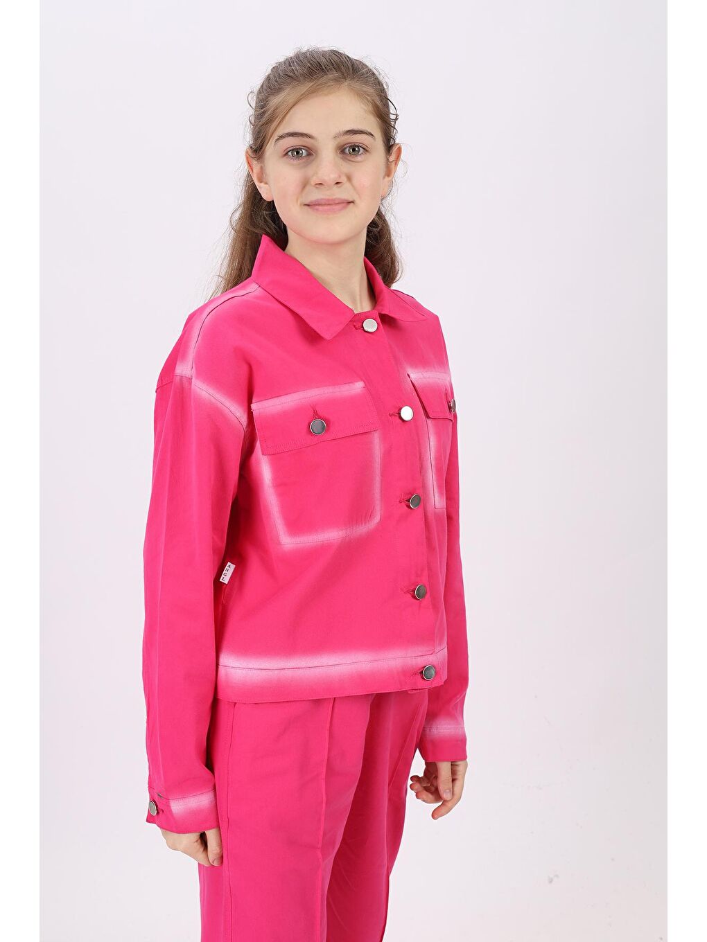 Fuşya Kız Çocuk Gabardin Ceket Lx197-3