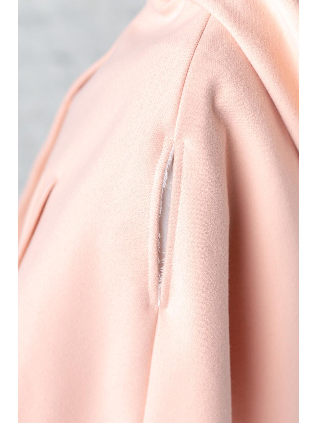 Pembe Kız Çocuk Kapüşonlu Kaşe Panço-3