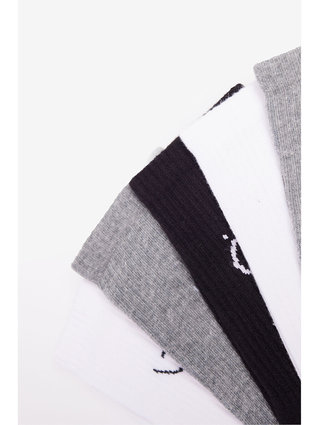 Erkek Siyah-Beyaz-Gri Desenli 5'li Soket Çorap-3