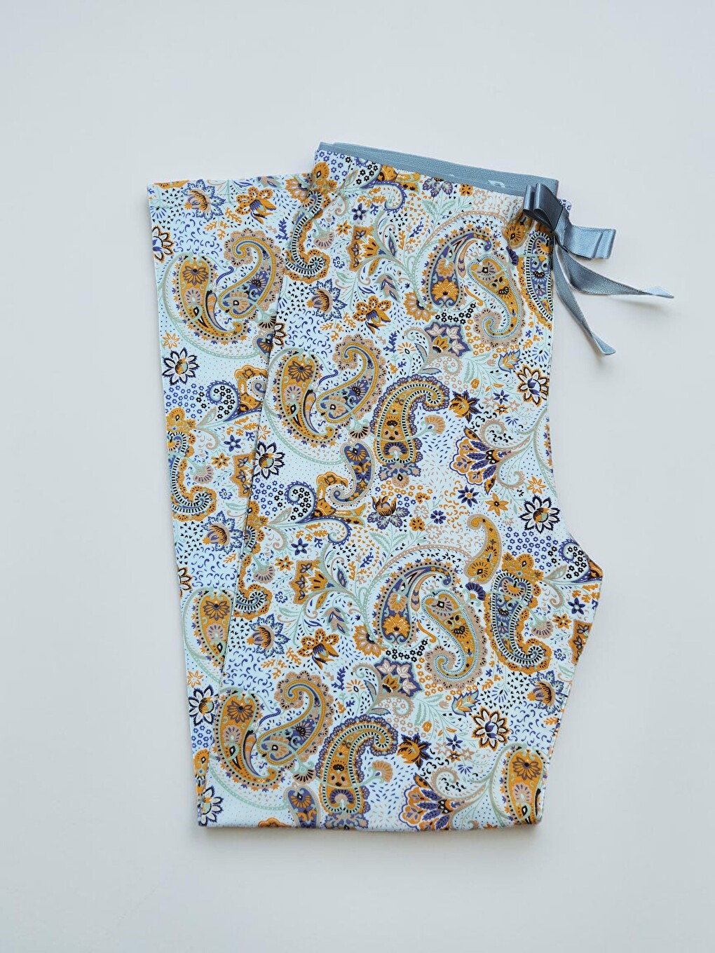 Turuncu Kadın Desenli Viskon Düz Paça Pijama Altı-1