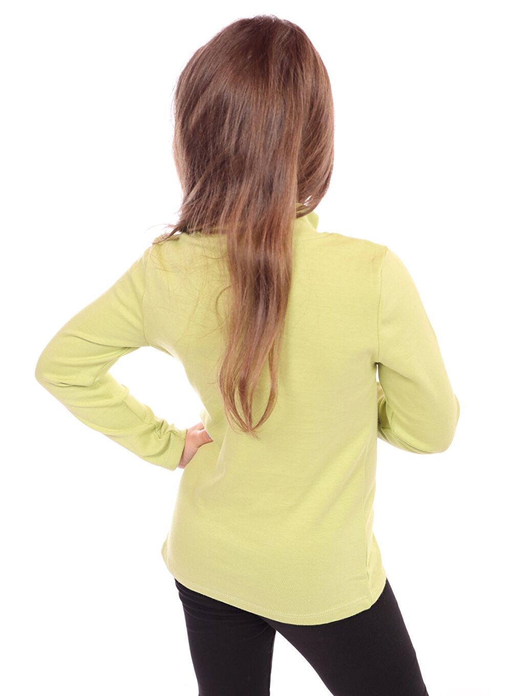 Yeşil Kız Çocuk Nakışlı Sweatshirt-3