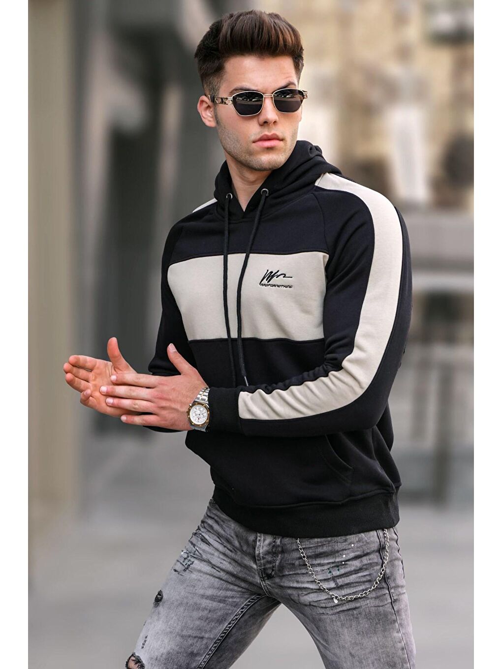Siyah Kapüşonlu Sweatshirt 5290