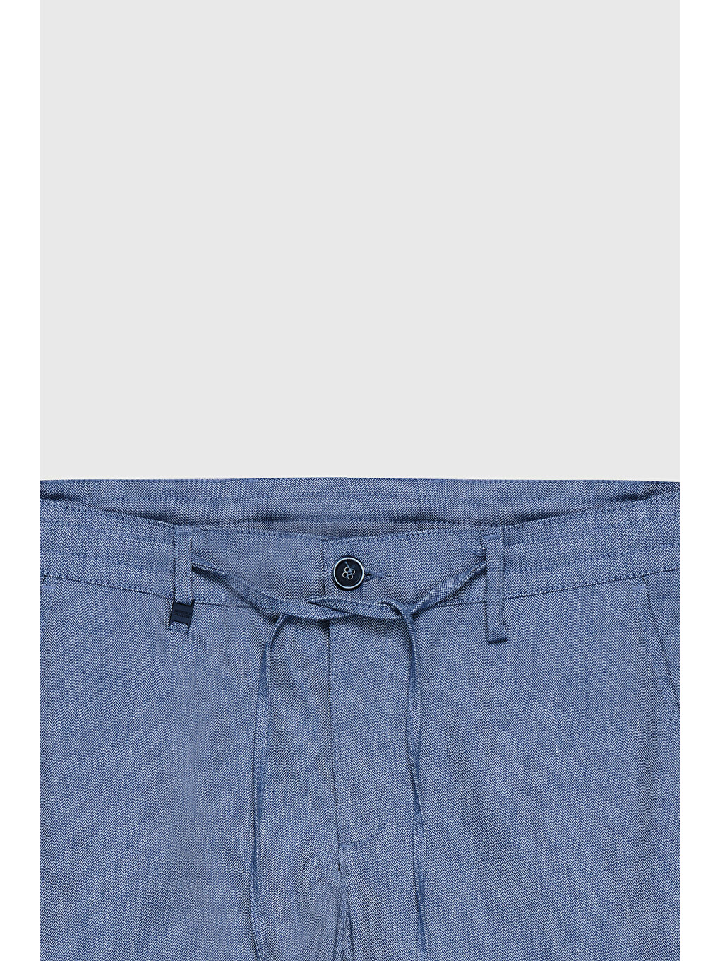 Erkek Lacivert Slim Fit Dar Kesim Yan Cepli Gofre Desenli Şort-1