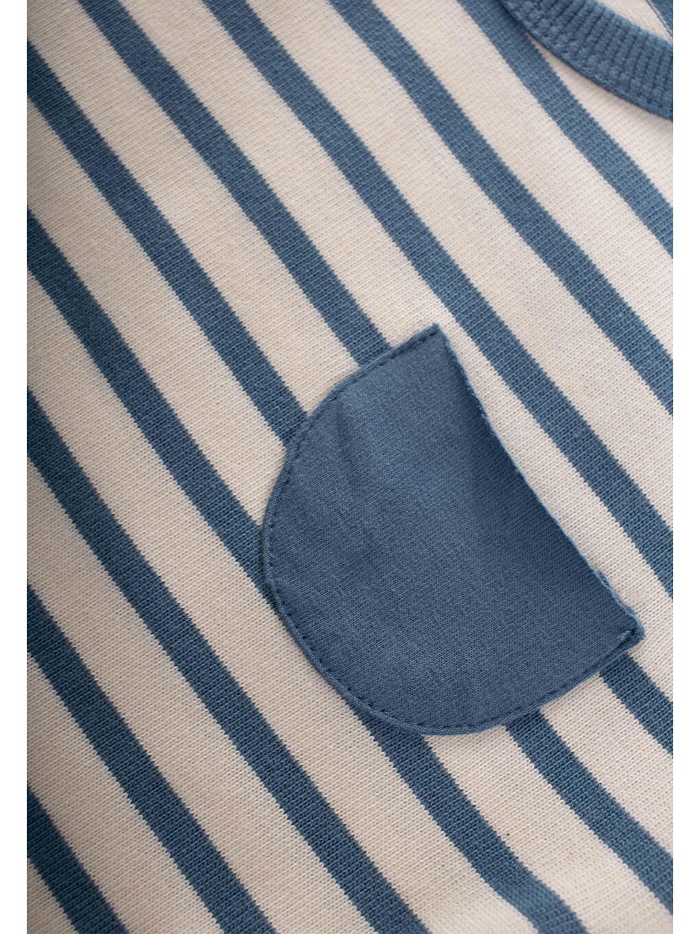 Çizgili Sweatshirt Takım 1-7 Yaş İndigo Mavi-3