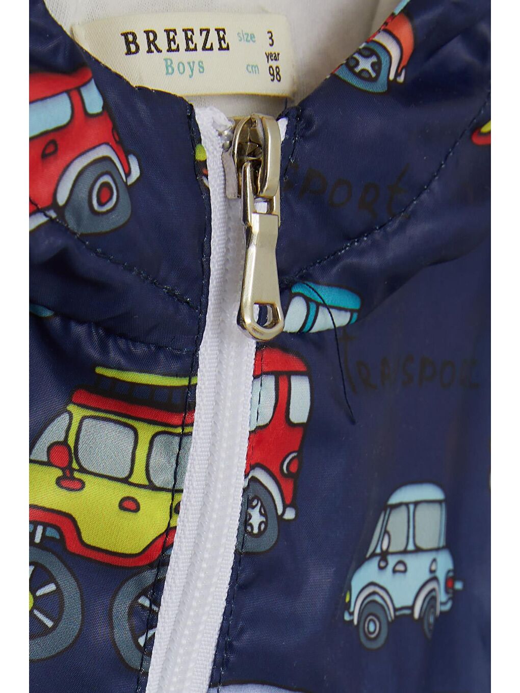 Erkek Bebek Yağmurluk Araba Desenli Lacivert (1-2 Yaş)-3