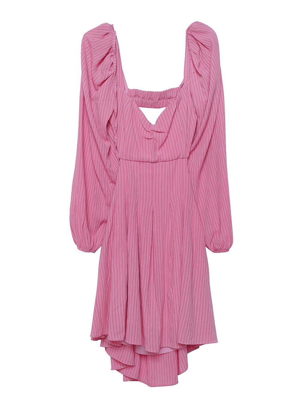 Sırt Dekolteli Elbise Pembe-1