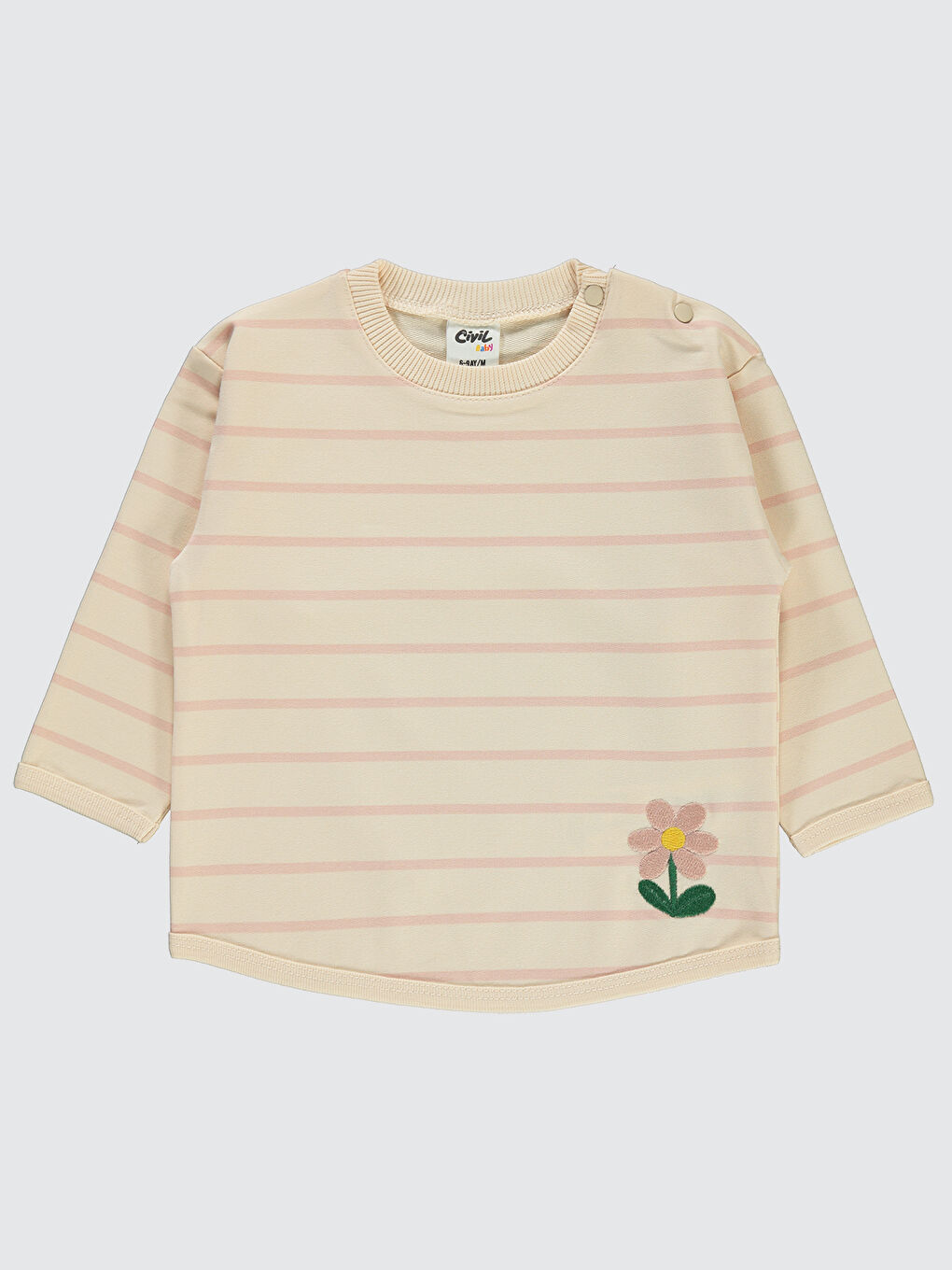 Pembe Baby Kız Bebek Sweatshirt 6-18 Ay Pudra