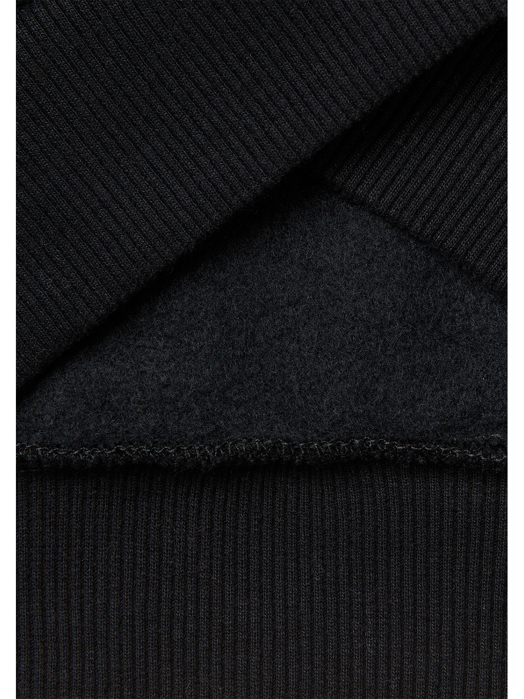 Erkek Çocuk Siyah Önü Logo Baskılı Nervürlü Sweatshirt-2