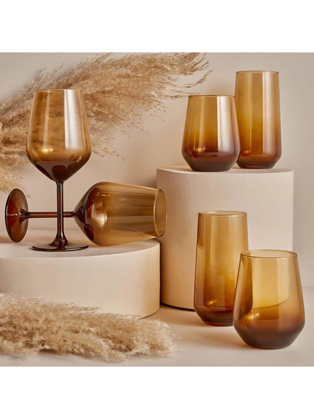 Kahverengi Gent Bardak Seti 6'lı Amber-1