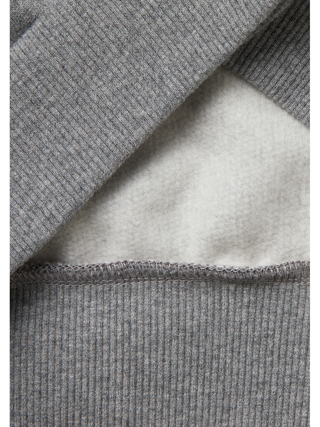 Gri Erkek Çocuk Antrasit Melanj Önü Logo Baskılı Nervürlü Sweatshirt-2