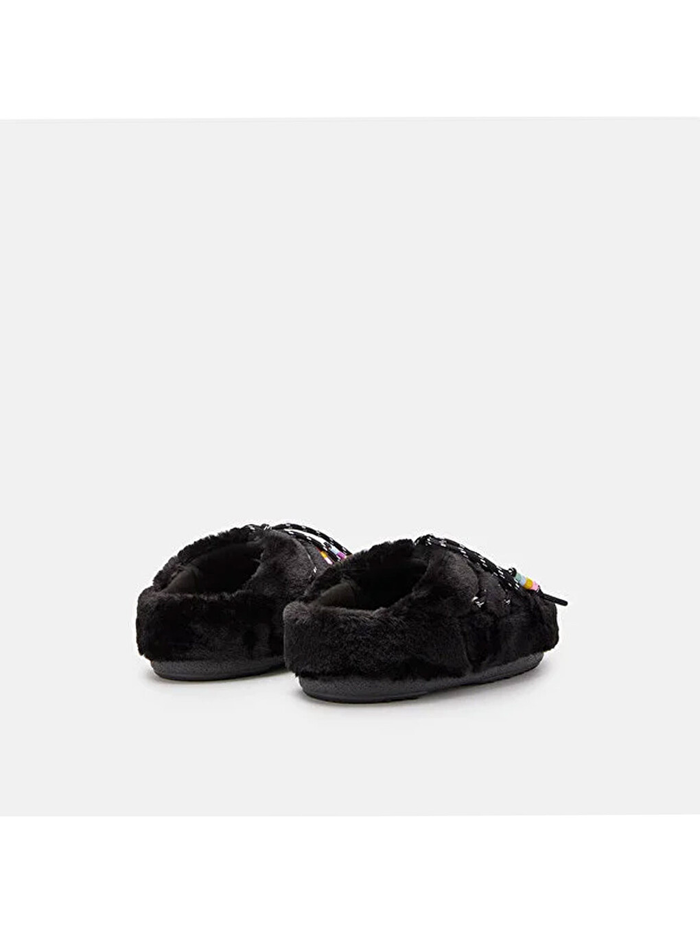 Siyah Kadın Terlik 80d1460250-n001 Mule Faux Fur Beads Black-1