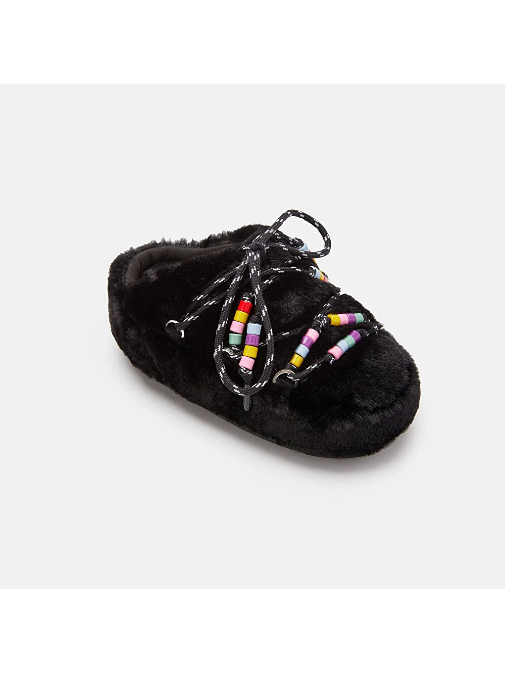Siyah Kadın Terlik 80d1460250-n001 Mule Faux Fur Beads Black-3