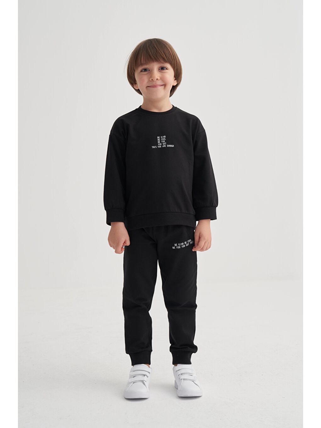 Basic Baskılı Eşofman Takım 2-7 Yaş Siyah