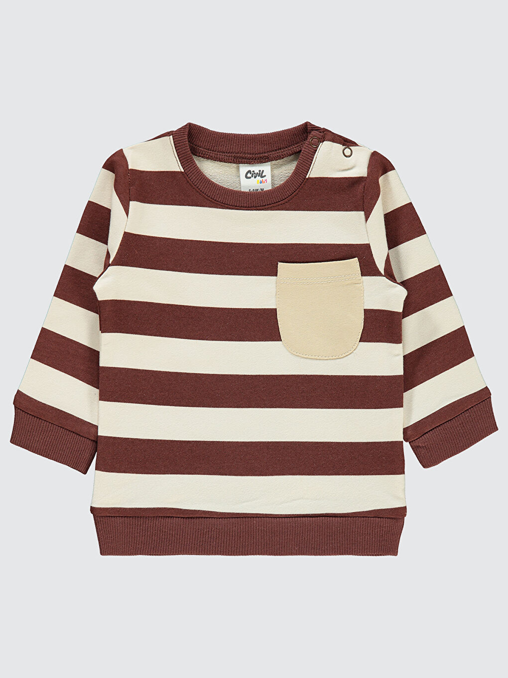 Kahverengi Baby Erkek Bebek Sweatshirt 6-18 Ay Çikolata Kahve