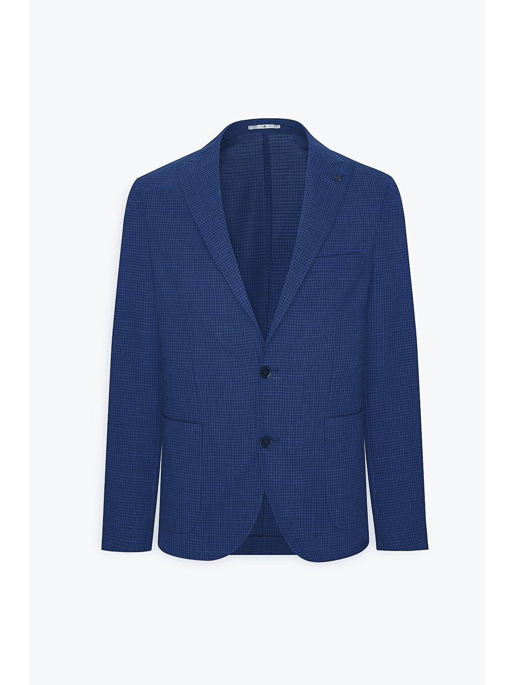 Erkek Lacivert Dar Kesim Kırlangıç Yaka Desenli Blazer Ceket-7