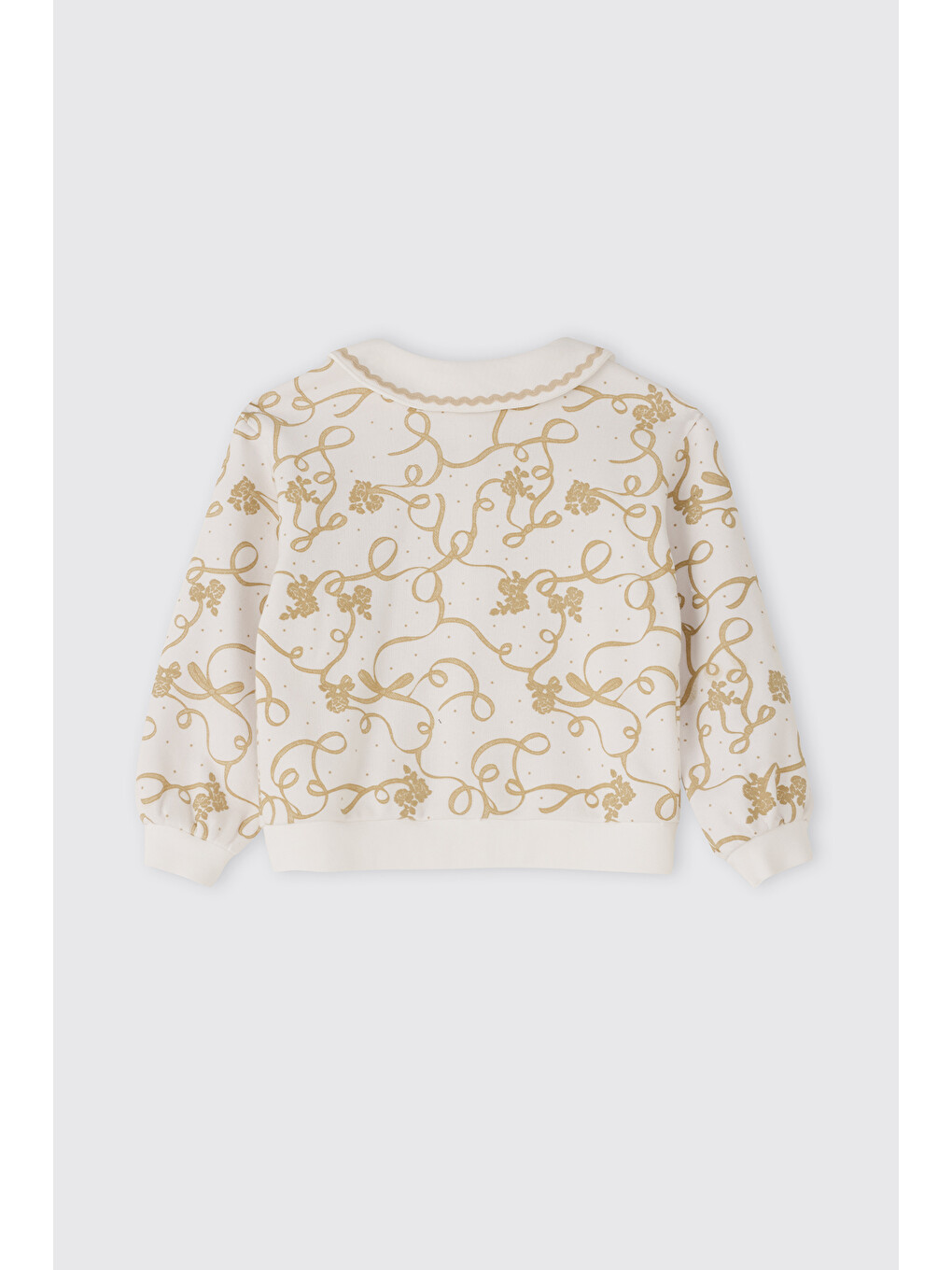 Kız Bebek Fermuarlı Beyaz Sweatshirt-1