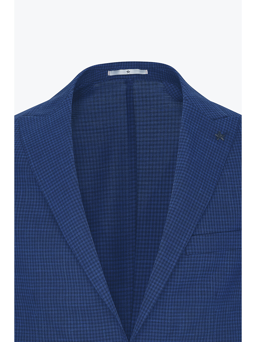 Erkek Lacivert Dar Kesim Kırlangıç Yaka Desenli Blazer Ceket-8