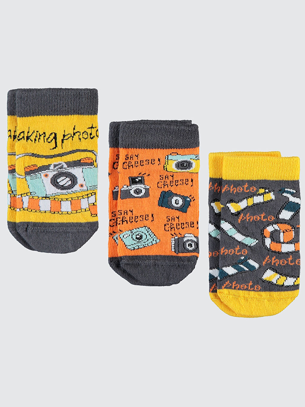Boys Erkek Çocuk 3'lü Çorap 3-11 Yaş Sarı