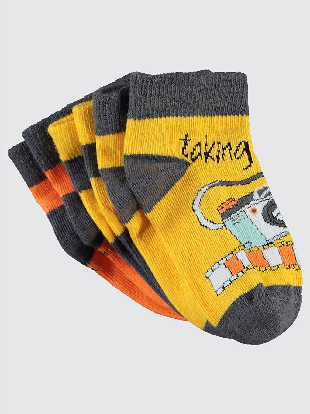 Boys Erkek Çocuk 3'lü Çorap 3-11 Yaş Sarı-1