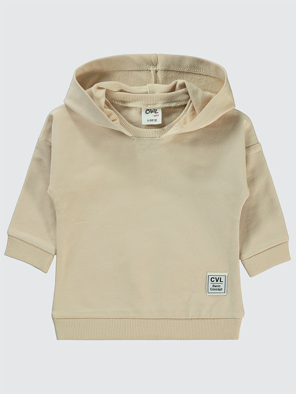 Kahverengi Baby Erkek Bebek Kapüşonlu Sweatshirt 6-18 Ay Sütlü Kahve