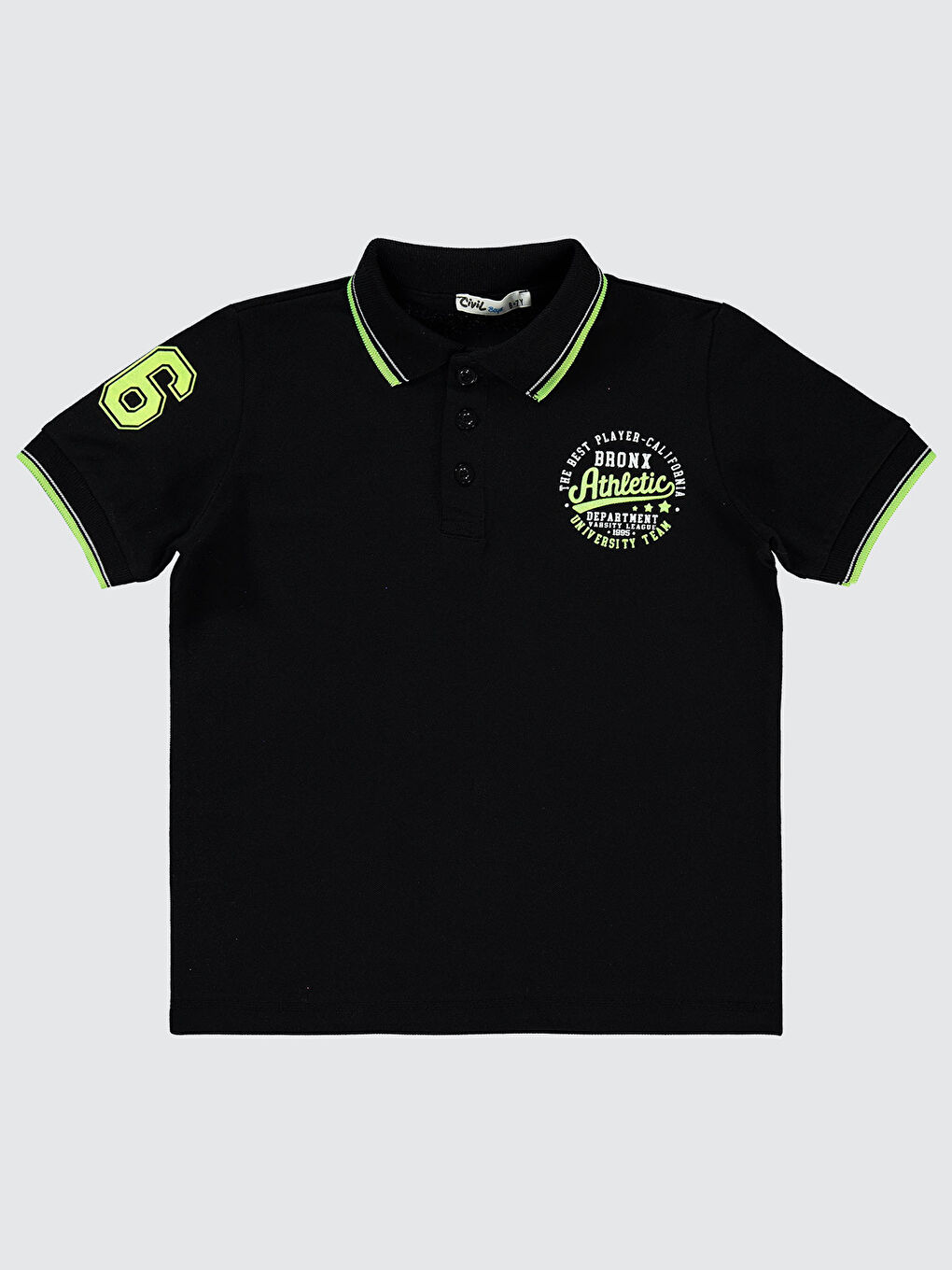 Boys Erkek Çocuk Tişört 6-9 Yaş Siyah