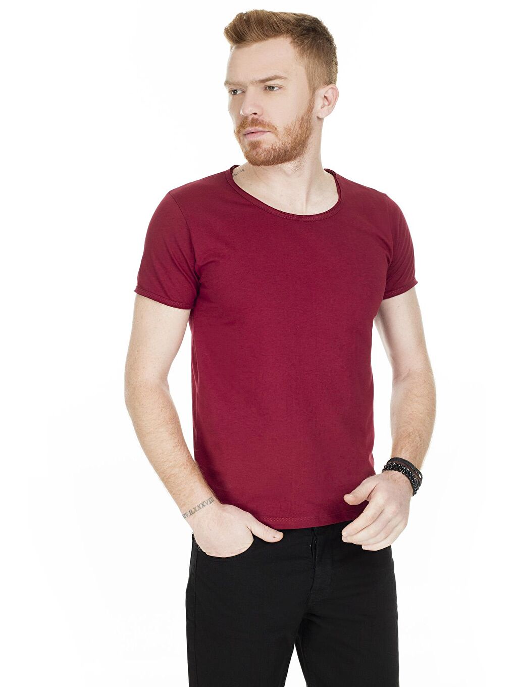 Buratti Bordo Bisiklet Yaka %100 Pamuk T Shirt 54175