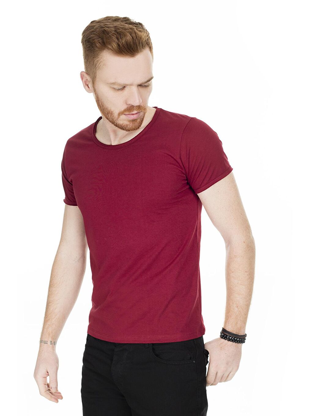 Buratti Bordo Bisiklet Yaka %100 Pamuk T Shirt 54175 - 3