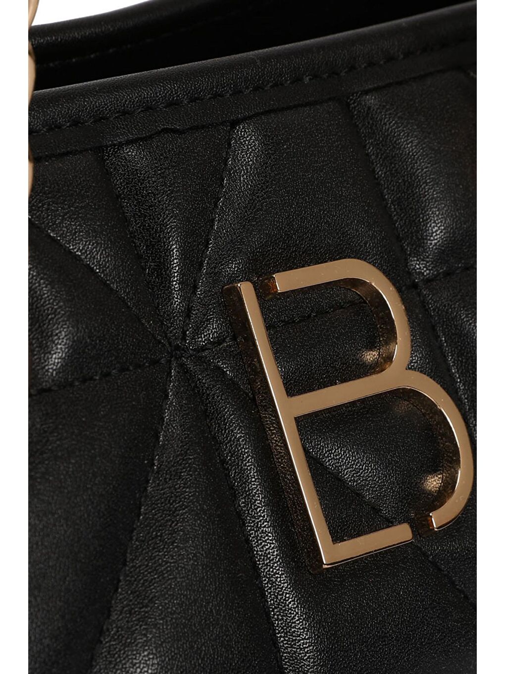 Siyah Kapitone Desenli Kadın El ve Omuz Çantası-5