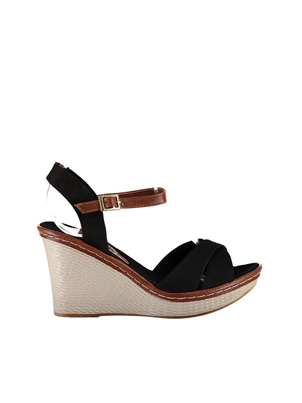 9674040205 Siyah Dolgu Taban Kadın Ayakkabı-2