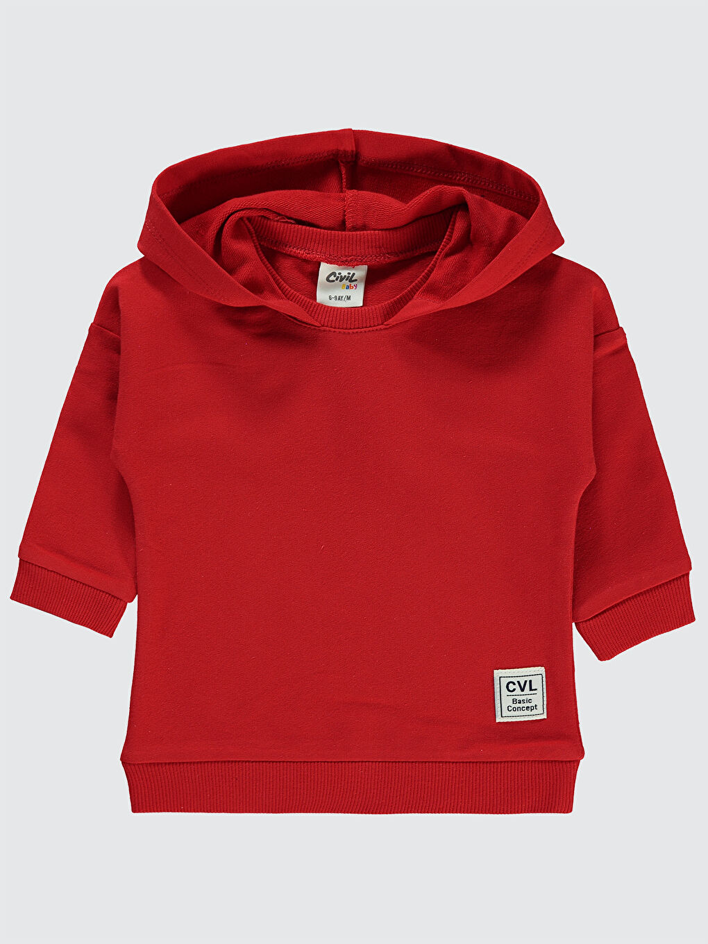 Baby Erkek Bebek Kapüşonlu Sweatshirt 6-18 Ay Kırmızı