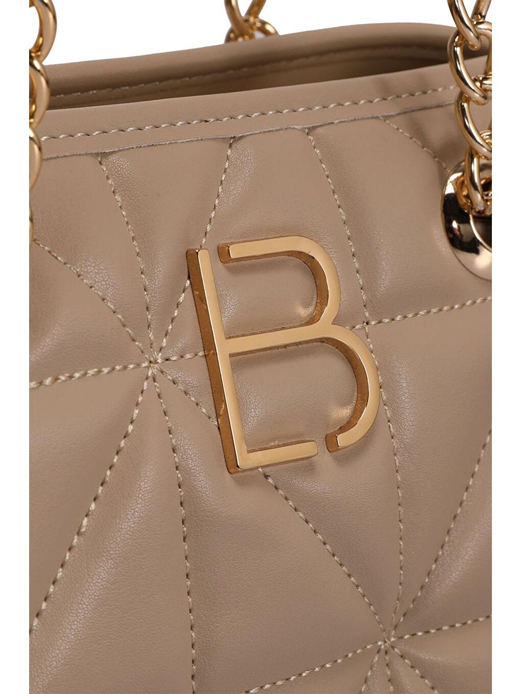 Gri Kapitone Desenli Kadın El ve Omuz Çantası-4