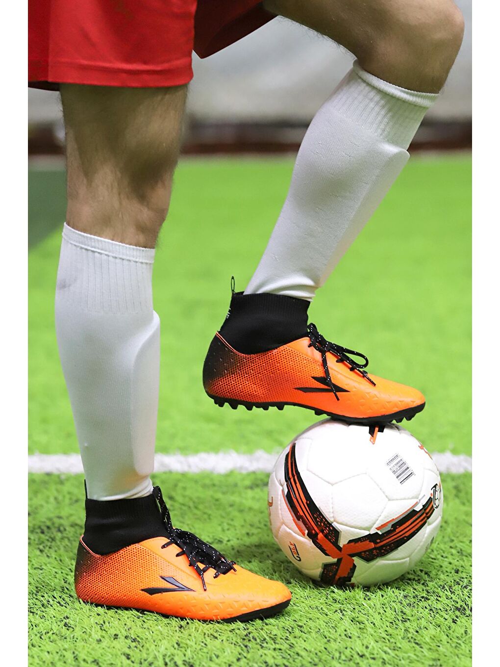 Turuncu Simav HM Boğazlı Çorap Halı Saha Erkek Futbol Ayakkabı-1