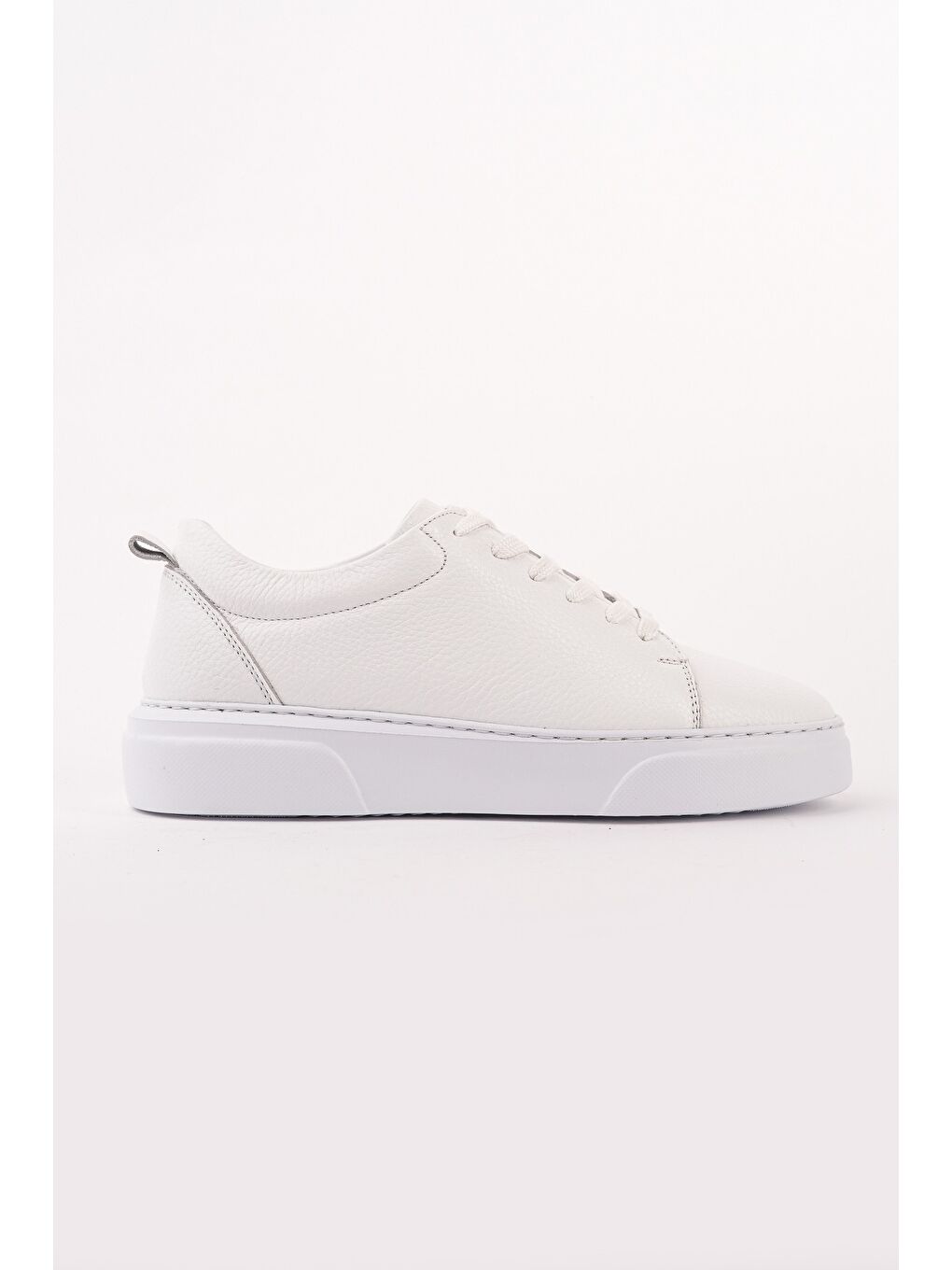 Beyaz LEONS Hakiki Deri Erkek Kalın Taban Bağcıklı Günlük Casual Sneaker-2