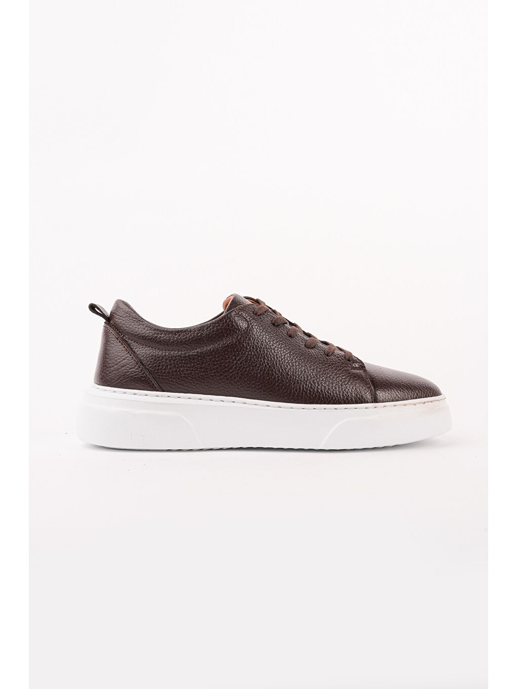 Kahverengi LEONS Hakiki Deri Erkek Kalın Taban Bağcıklı Günlük Casual Sneaker-1