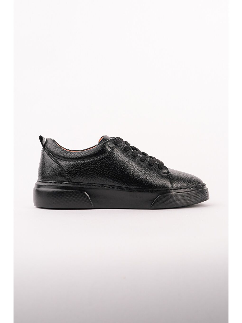 Siyah LEONS Hakiki Deri Erkek Kalın Taban Bağcıklı Günlük Casual Sneaker-2