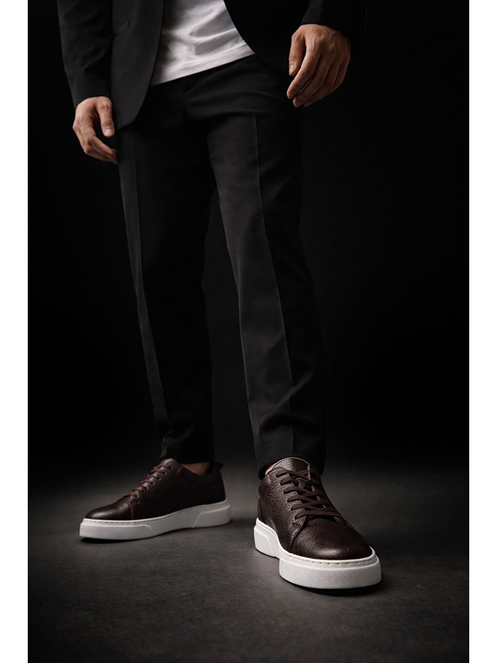 Kahverengi LEONS Hakiki Deri Erkek Kalın Taban Bağcıklı Günlük Casual Sneaker-7