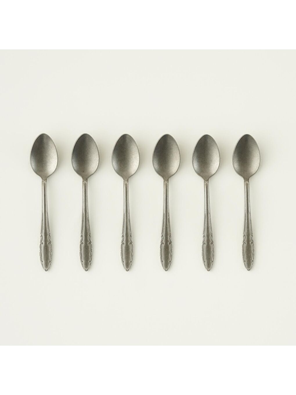 Gri Vintage Çay Kaşığı 6'lı Silver