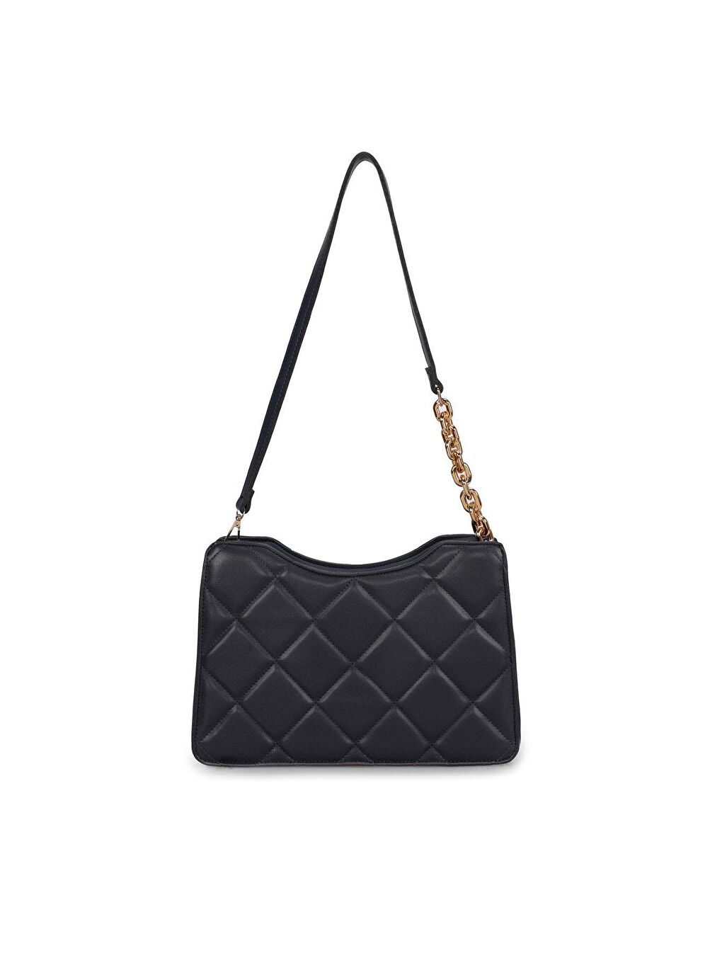 Lacivert Kadın Zincir Detaylı Omuz Çantası-3