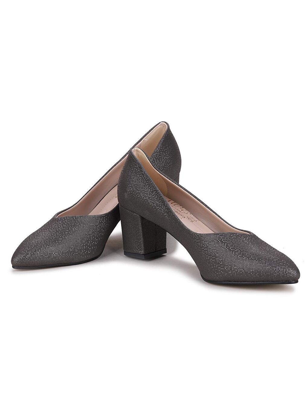 Bej Alens 301 Mozaik Büyük Numara 6 Cm Topuklu Kadın Ayakkabı-1