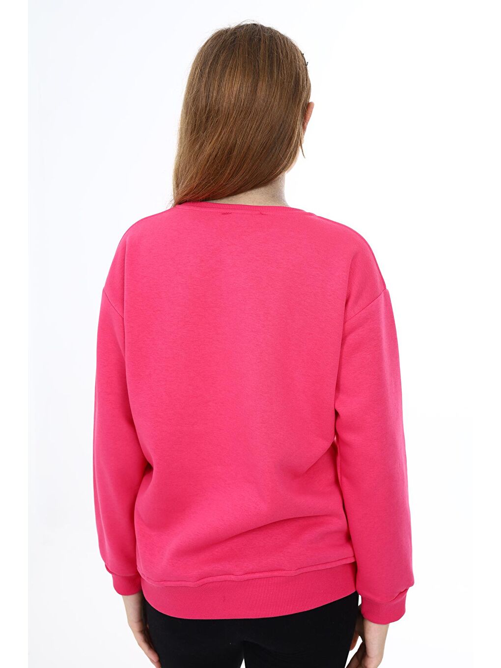 Fuşya Kız Çocuk Baskılı 3 İplik Sweatshirt 7-13 Yaş Lx287-3