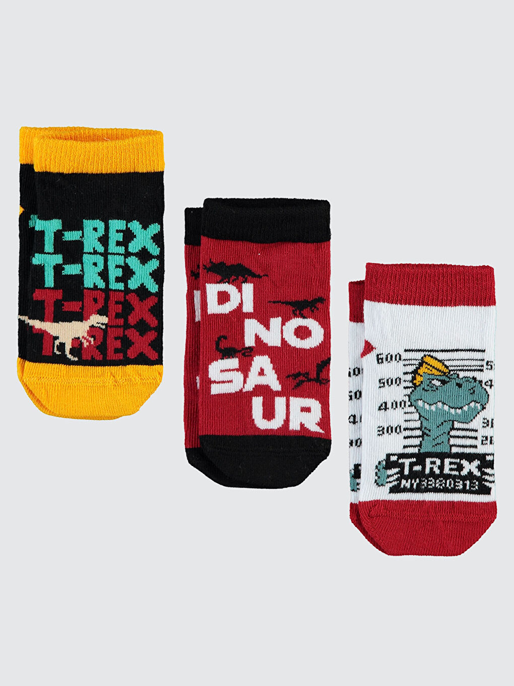 Boys Erkek Çocuk 3'lü Çorap 3-11 Yaş Kırmızı