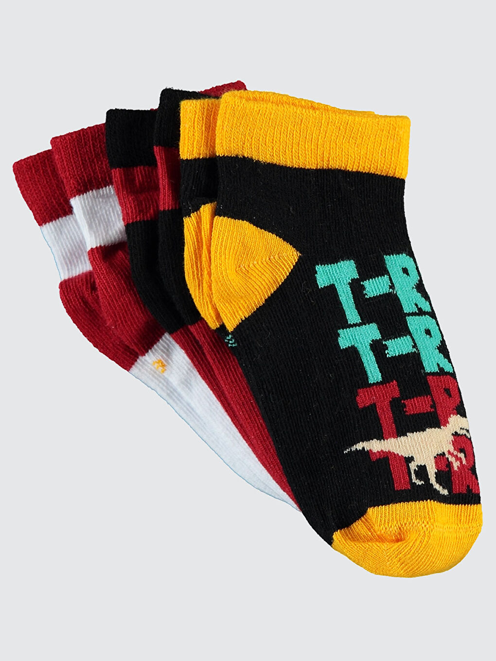 Boys Erkek Çocuk 3'lü Çorap 3-11 Yaş Kırmızı-1