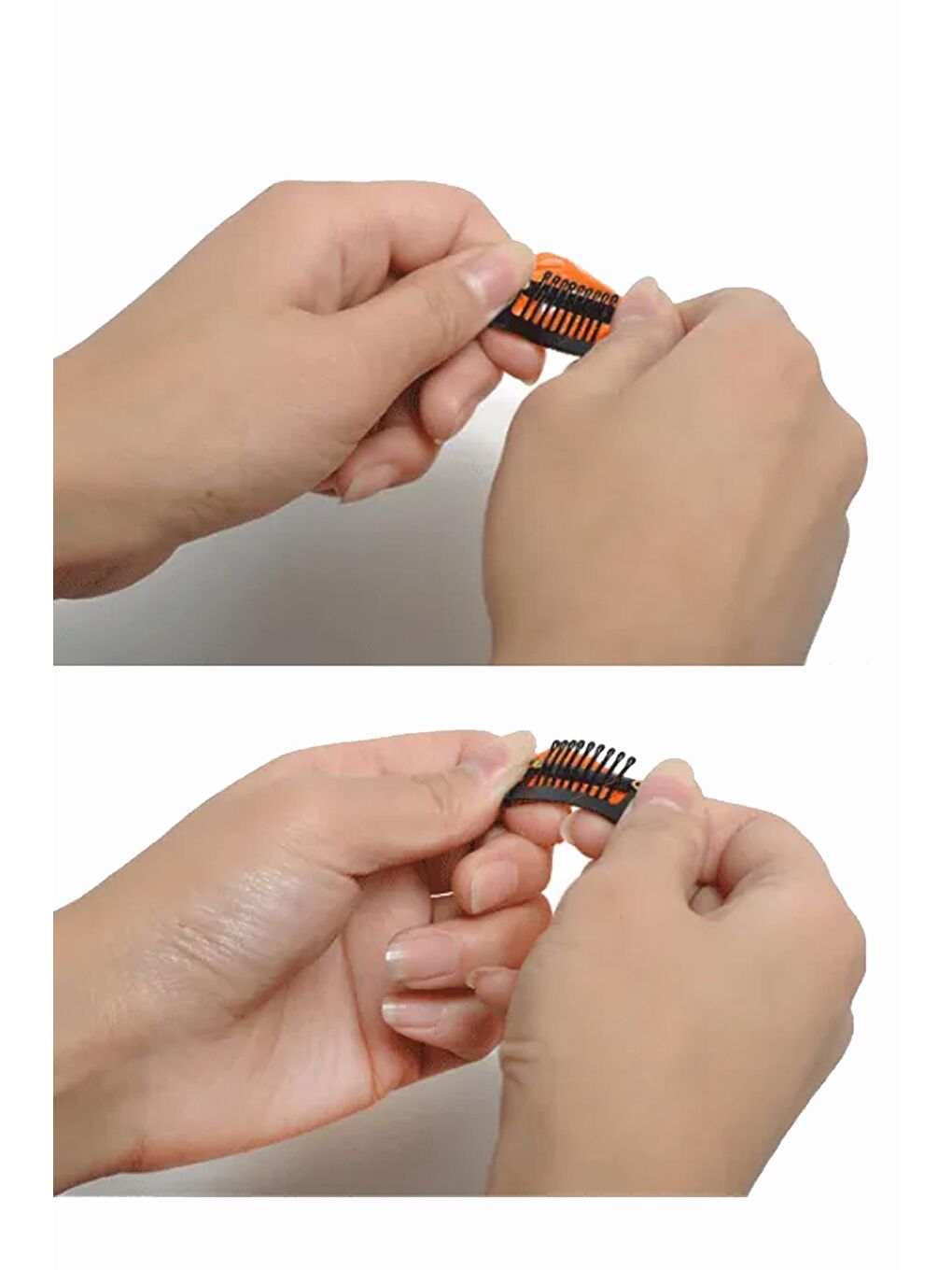 Gri Sentetik Çıt Çıtlı Saç 2'li Renkli-3