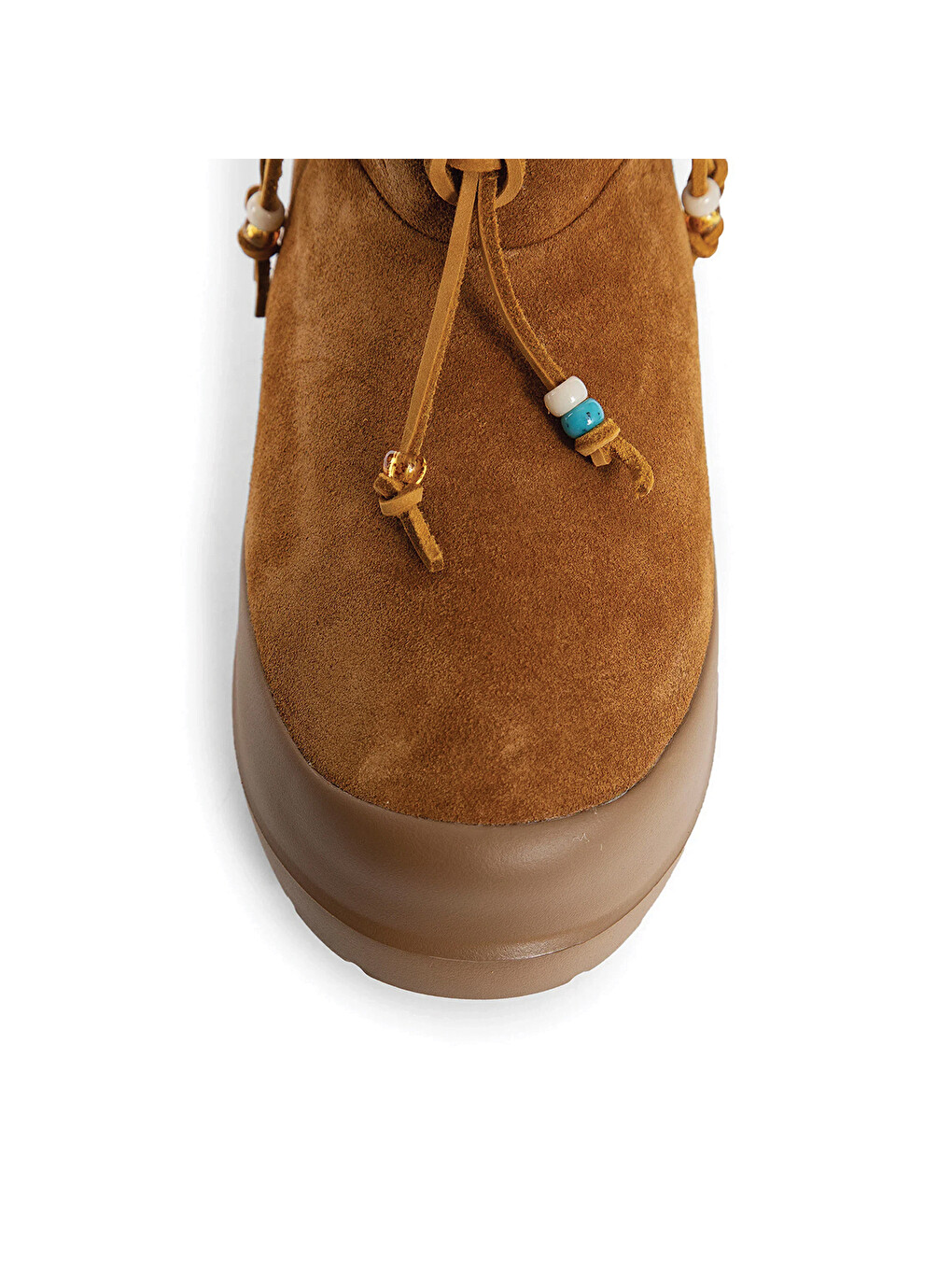 Kahverengi Kadın Kar Botu 80d2480100-m008 Luna Low Suede Beads Cognac-4