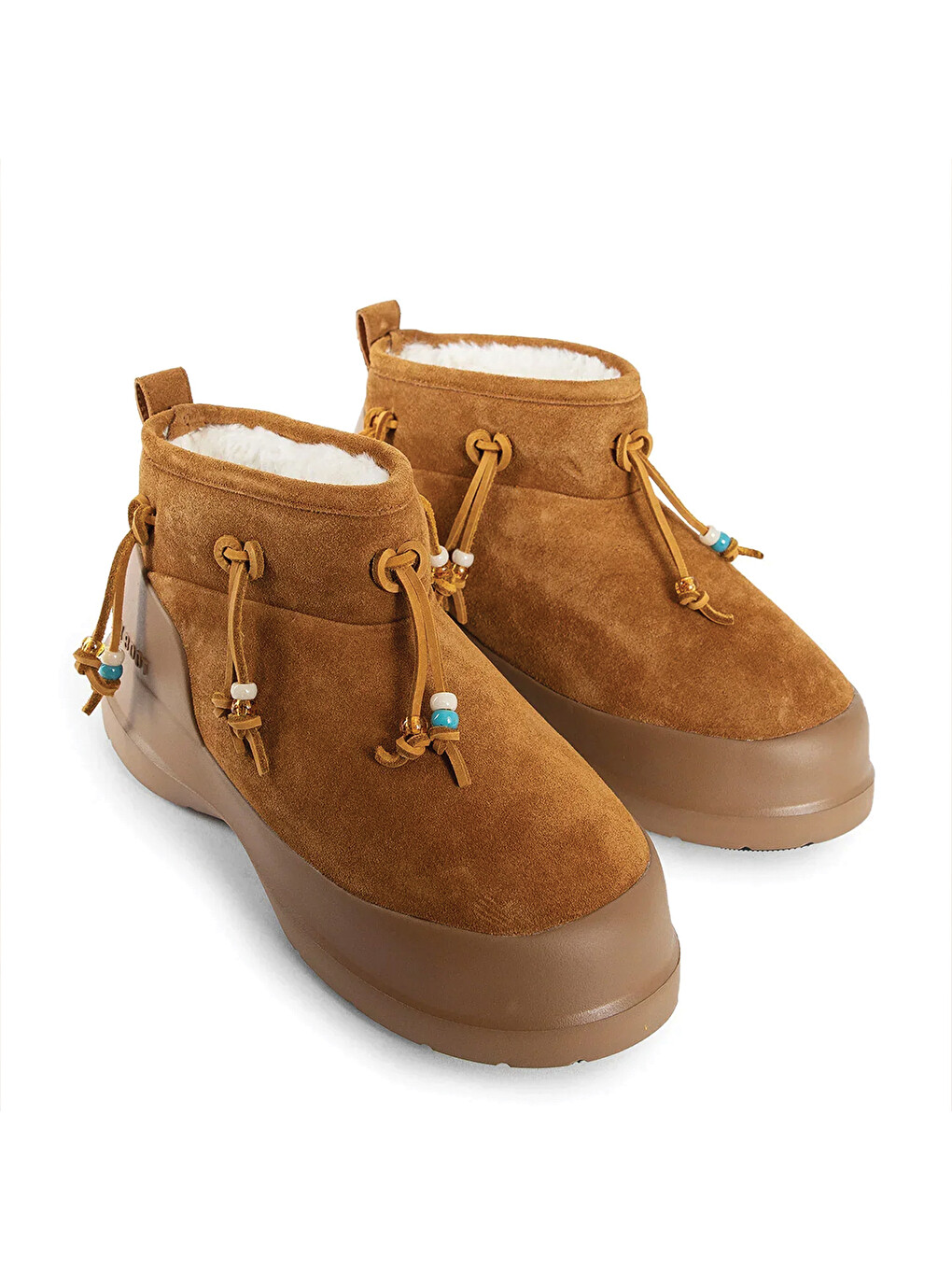Kahverengi Kadın Kar Botu 80d2480100-m008 Luna Low Suede Beads Cognac-6