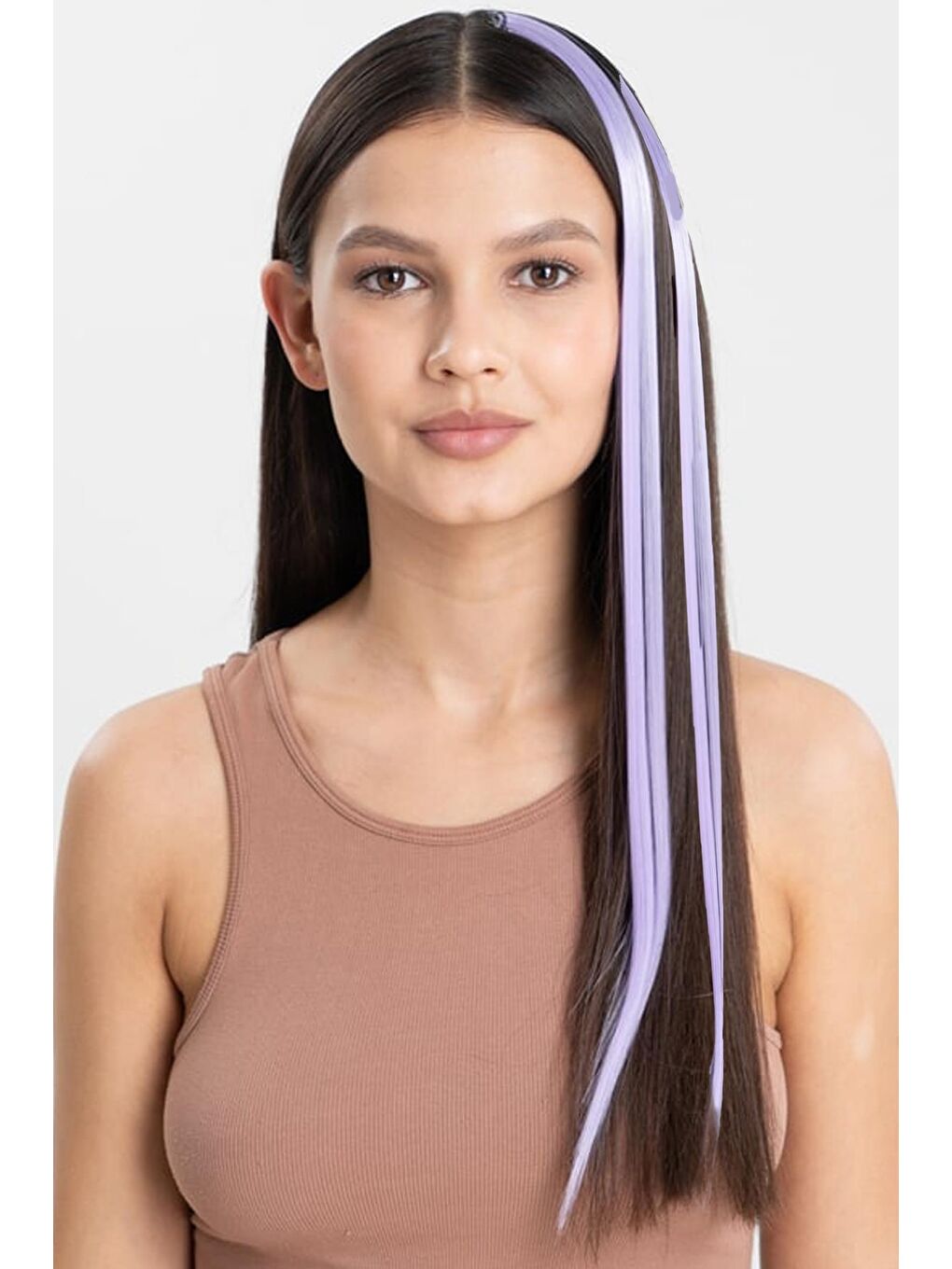 Lila Sentetik Çıt Çıtlı Saç 2'li Renkli-3