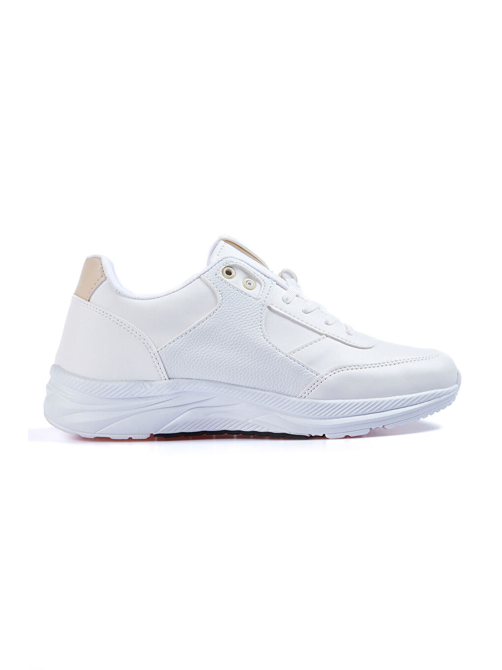 Beyaz Yüksek Taban Bağcıklı Suni Deri Erkek Spor Ayakkabı - 89113