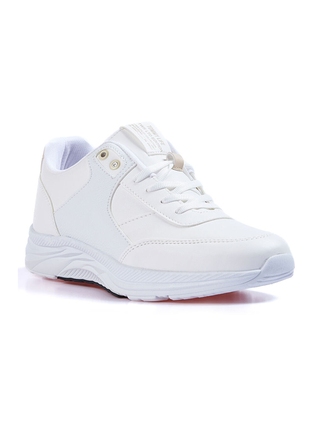 Beyaz Yüksek Taban Bağcıklı Suni Deri Erkek Spor Ayakkabı - 89113-3